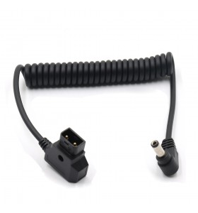 dc5.5*2.5mm angle male to D-tap male coiled cable